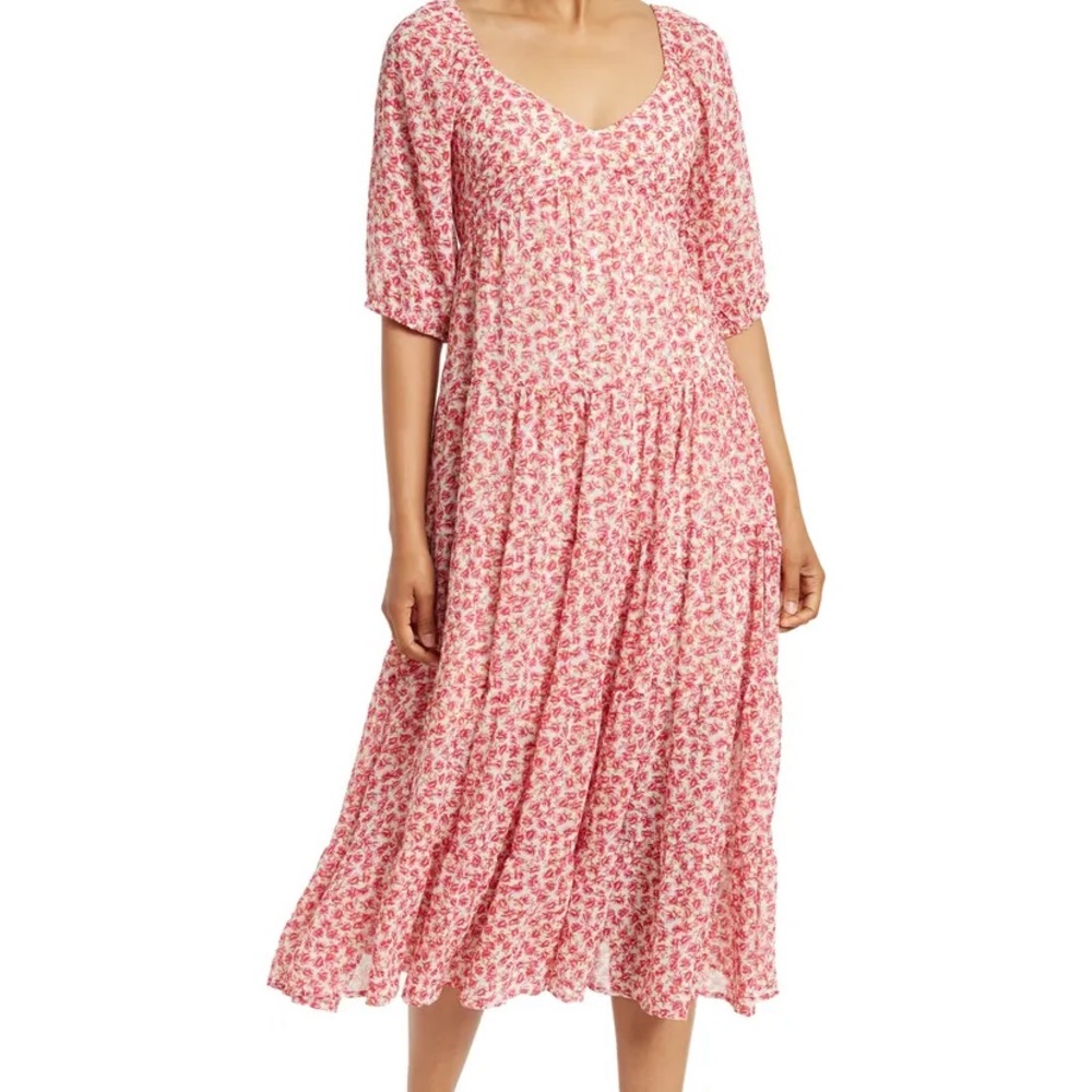 MELLODAY Tie-Back Sweetheart Midi Dress